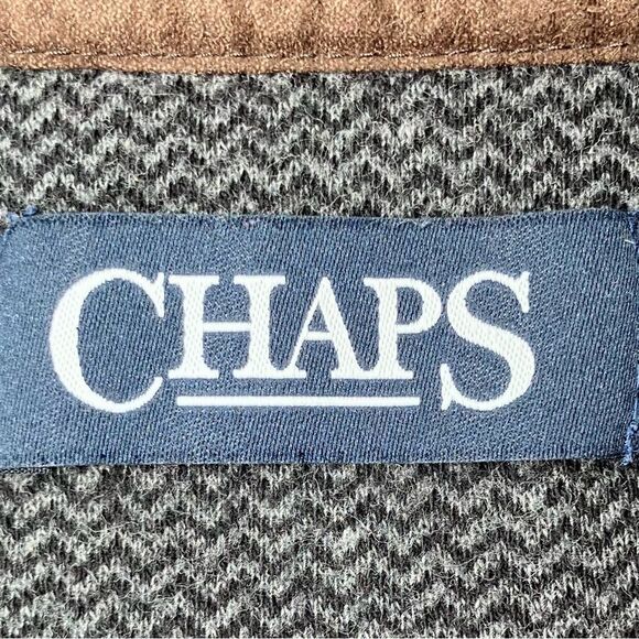 Chaps by Ralph Lauren Quarter Zip Herringbone Cotton Pullover in Greys Men’s XL - Picture 4 of 6